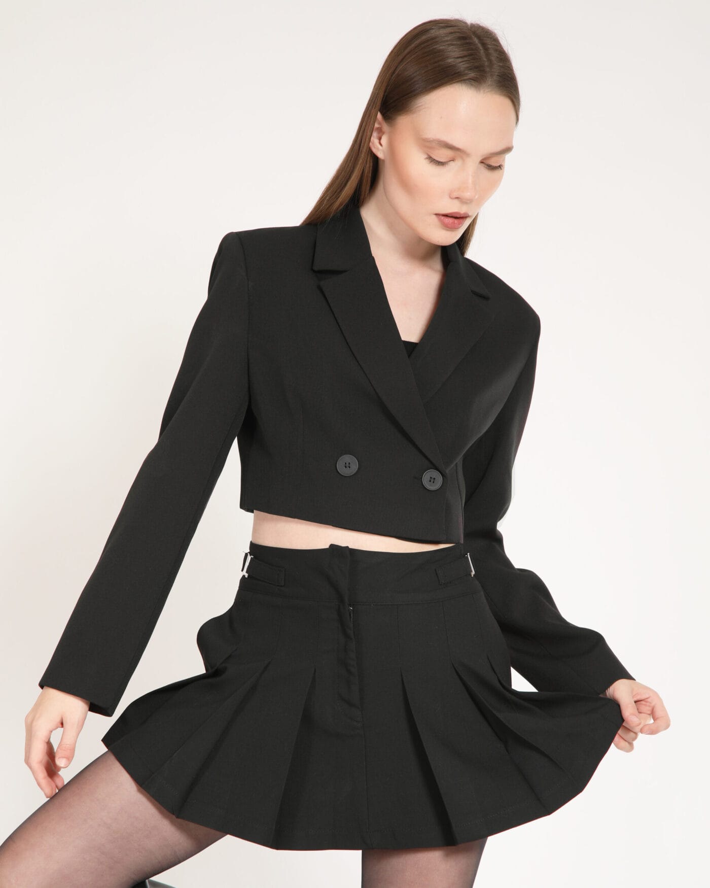Astarli-Kruvaze-Crop-Ceket-Siyah-Kadin