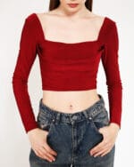 Buzzy-Kol-Bordo-Crop-Kadin