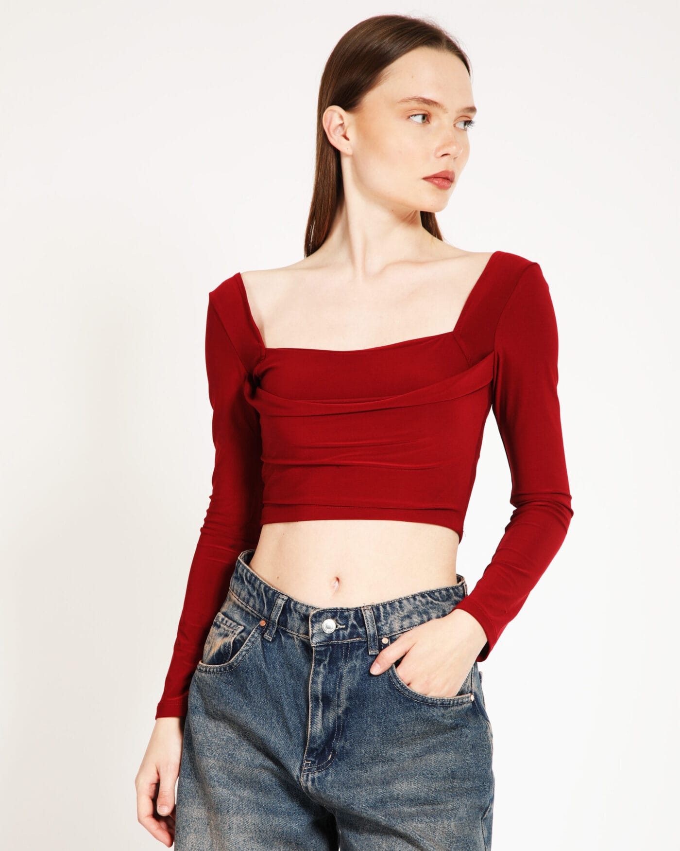 Buzzy-Kol-Bordo-Crop-Kadin