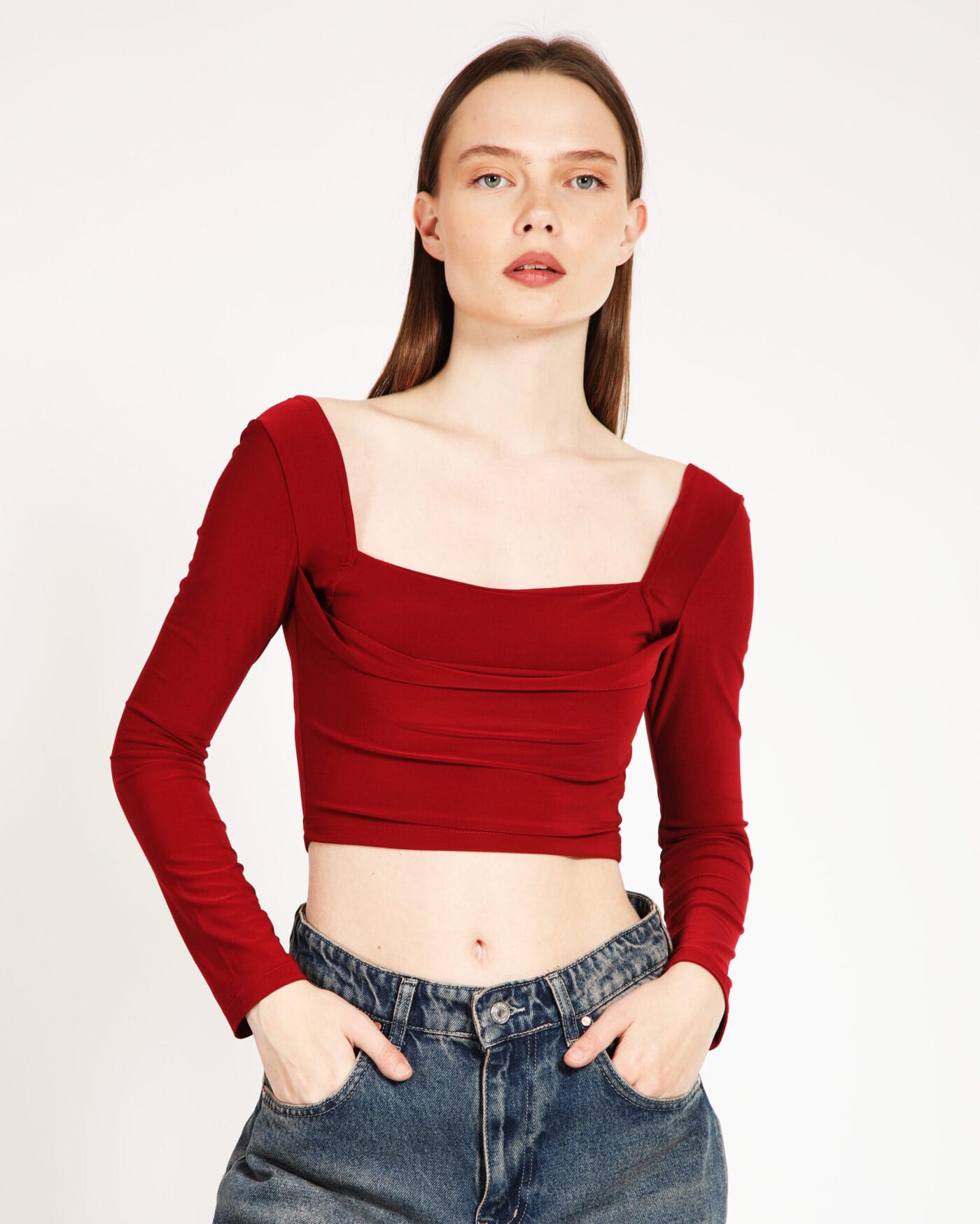 Buzzy-Kol-Bordo-Crop-Kadin