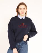 Lacivert-Cherry-Sweatshirt-Nakisli-Kadin