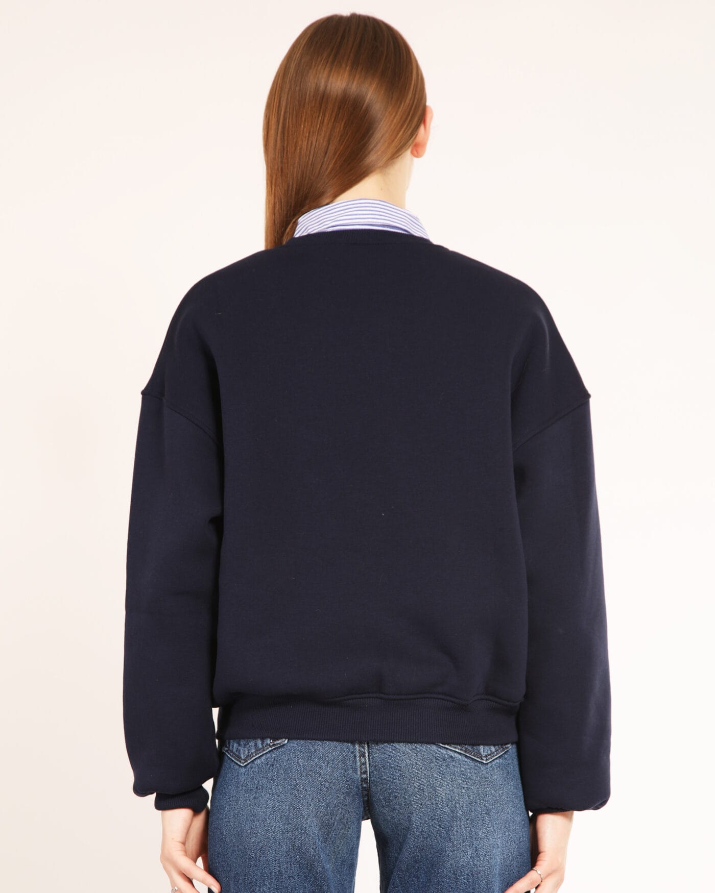 Lacivert-Cherry-Sweatshirt-Nakisli-Kadin