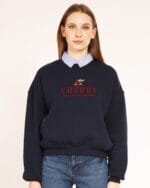 Lacivert-Cherry-Sweatshirt-Nakisli-Kadin
