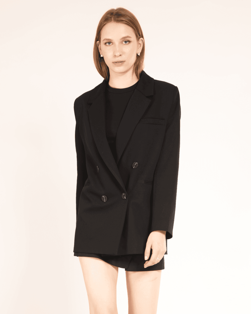 Siyah-Oversize-Kruvaze-Ceket-Kadin