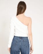 White-One-Arm-Crop-Woman-Kadin