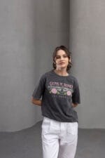 Antrasit-Gunsn-roses-baskili-T-Shirt