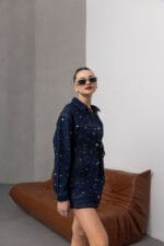 Denim-Zimbali-Uzun-Kol-Ceket-Kadin