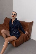 Denim-Zimbali-Uzun-Kol-Ceket-Kadin