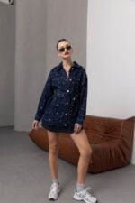 Denim-Zimbali-Uzun-Kol-Ceket-Kadin