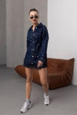 Denim-Zimbali-Uzun-Kol-Ceket-Kadin