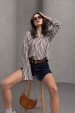 Kahve-Cizgili-Oversize-Gomlek