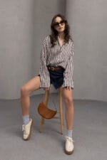 Kahve-Cizgili-Oversize-Gomlek