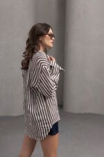 Kahve-Cizgili-Oversize-Gomlek