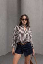 Kahve-Cizgili-Oversize-Gomlek