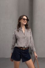 Kahve-Cizgili-Oversize-Gomlek
