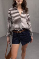 Kahve-Cizgili-Oversize-Gomlek