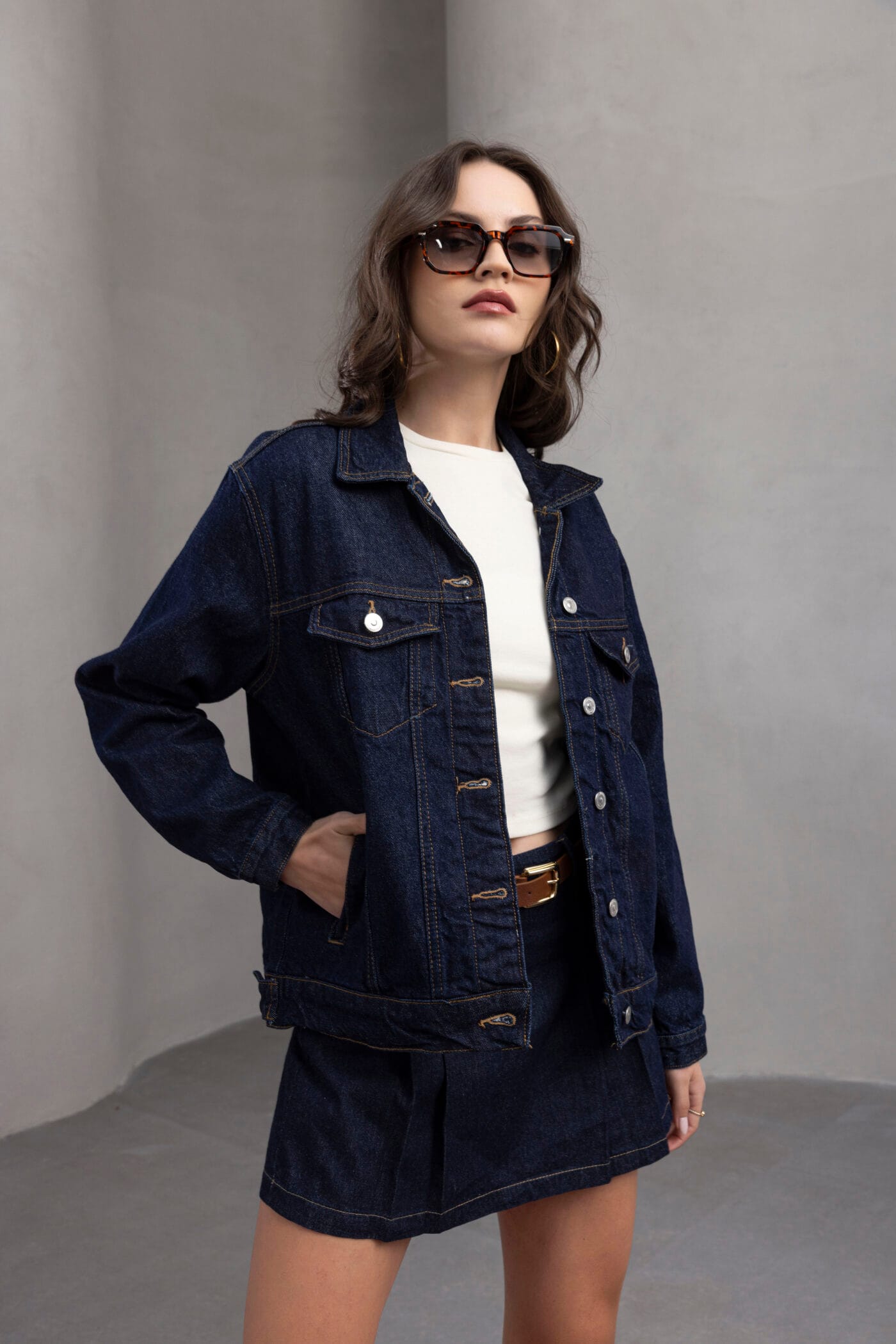 Koyu-Mavi-Regular-Fit-Denim-Ceket-Kadin