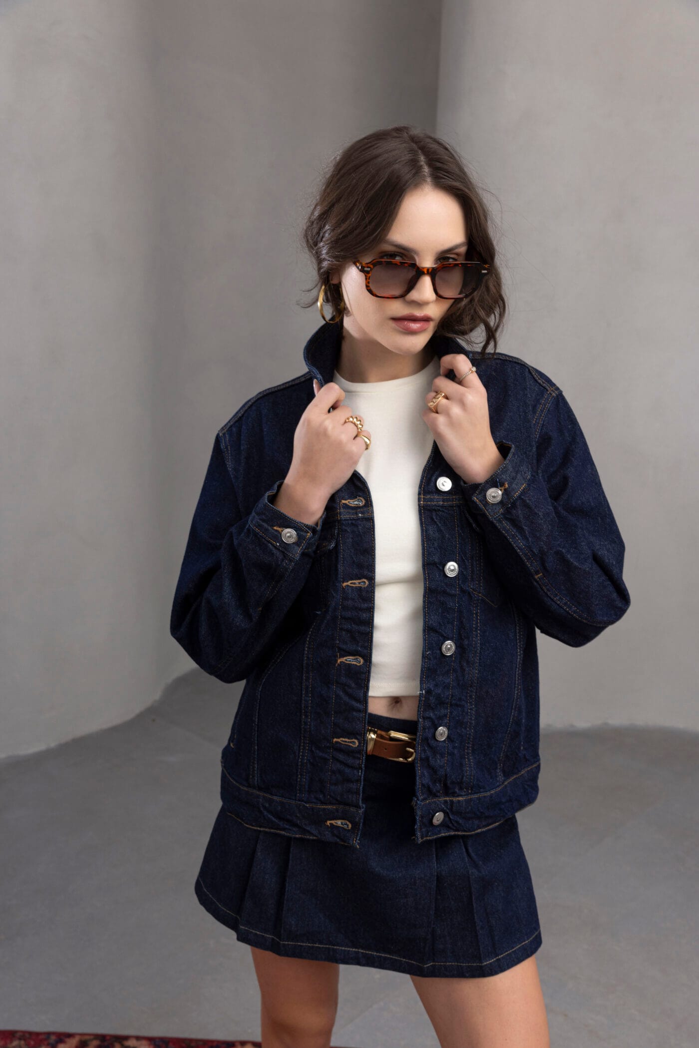 Koyu-Mavi-Regular-Fit-Denim-Ceket-Kadin