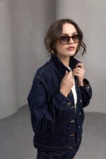 Koyu-Mavi-Regular-Fit-Denim-Ceket-Kadin